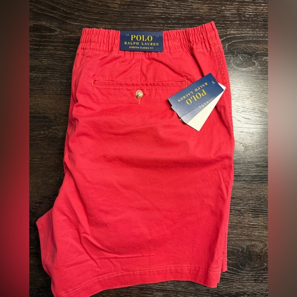 Polo by Ralph Lauren Red Flat Front Men Shorts - Picture 2 of 2
